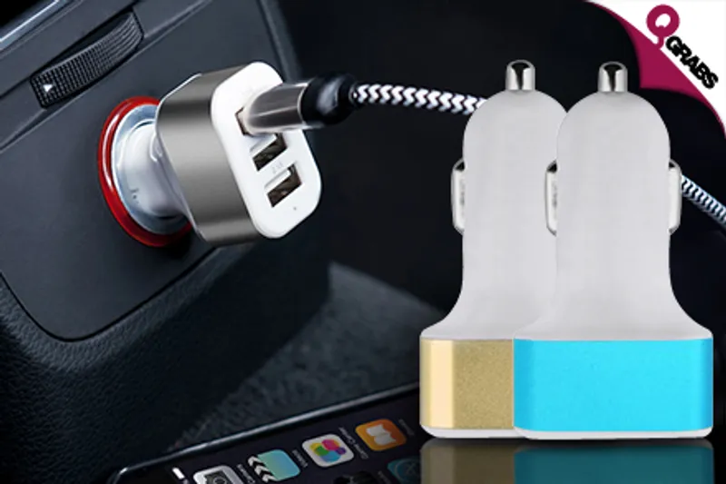 From QR15 Charge Multiple Devices with Dual OR Triple Port USB Car Chargers! (Up to QR98 Value)